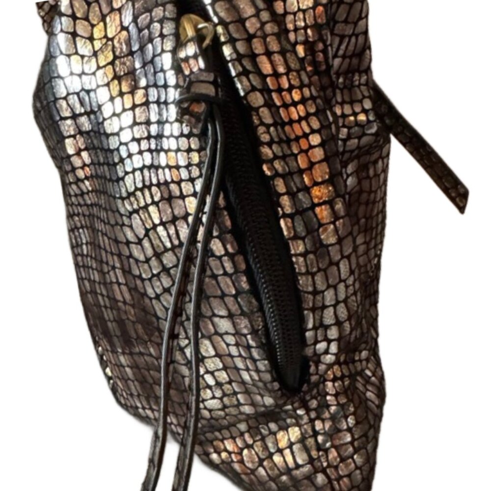 Hobo Gabor Bronze Silver Metallic Mosaic Shoulder Bag - Picture 10 of 10